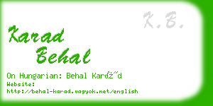 karad behal business card